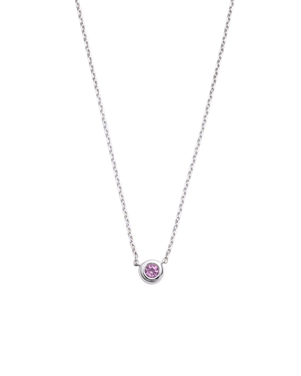 PETITE BIRTHSTONE NECKLACE (STERLING SILVER) - Image 8