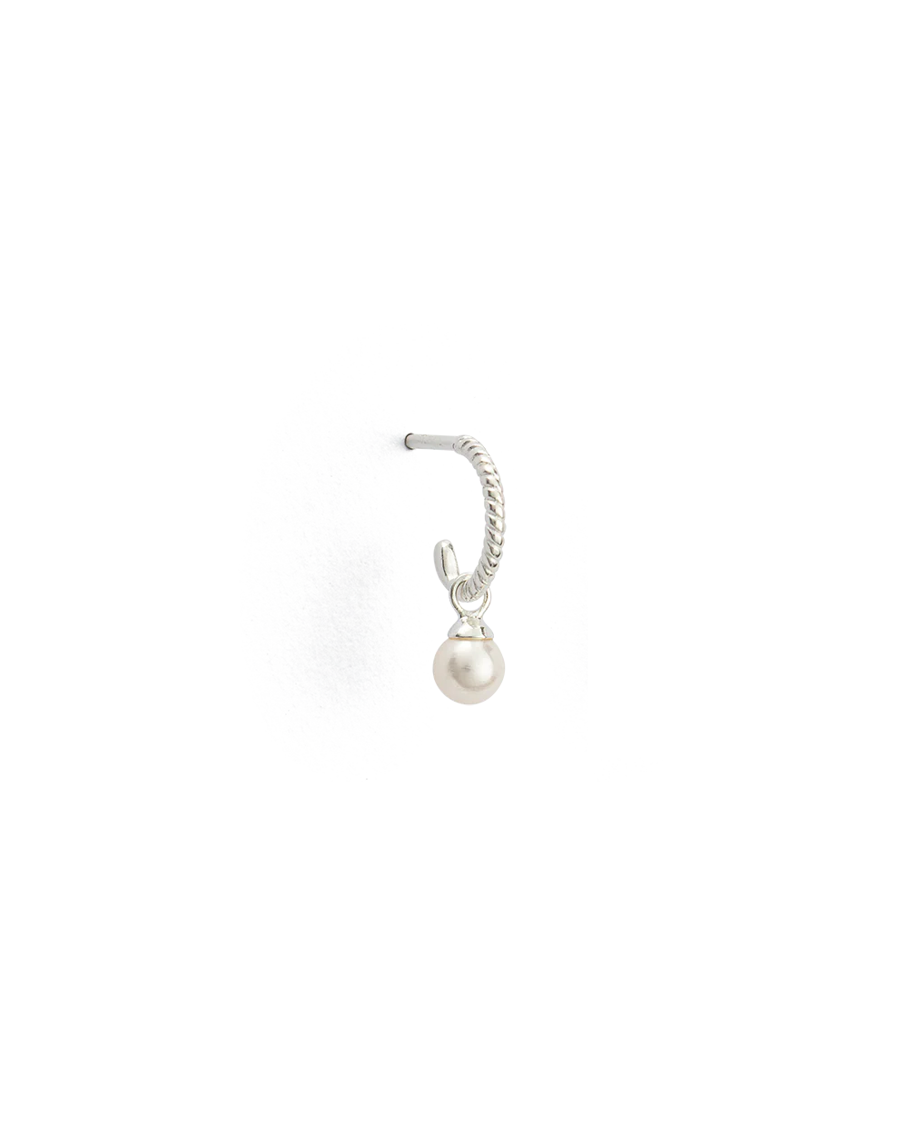 TINY PEARL HOOPS (STERLING SILVER) - Image 8